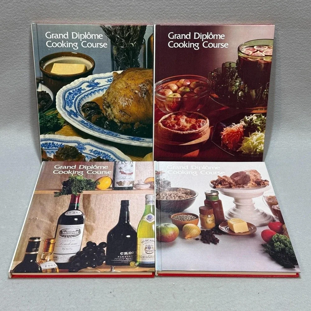 Vintage 1972 Grand Diplôme Cooking Course Vols 17-20 HC Cookbook Gourmet Recipes